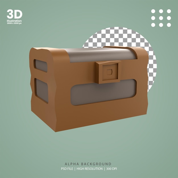 3d-darstellung der schatzkiste