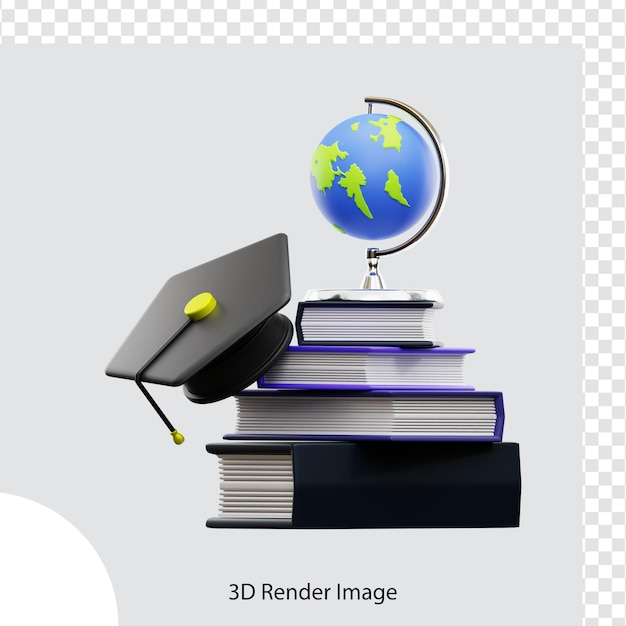 PSD 3d-darstellung der schulbildungsillustration, verwendet für web, app, infografik