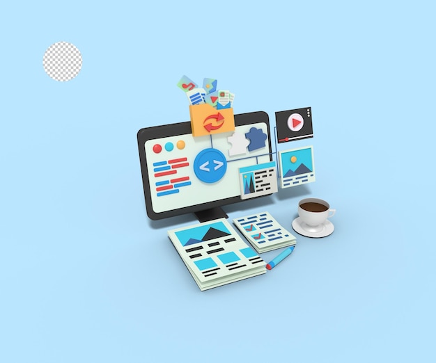 3D-Darstellung der Softwareentwicklung