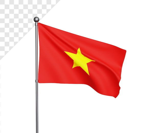 3d-darstellung der vietnam-flagge