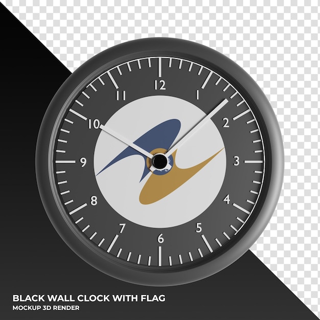 3D-Darstellung der Wanduhr mit der Flagge der Europäischen Union