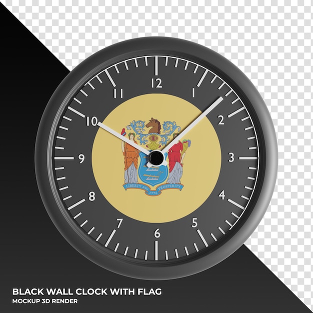 3d-darstellung der wanduhr mit der flagge von new york