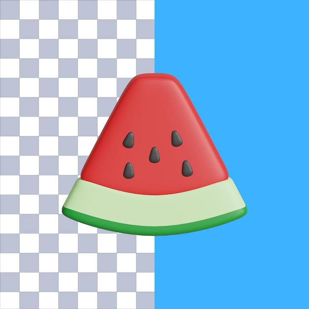 3D-Darstellung der Wassermelonen-Sommer-Ikone