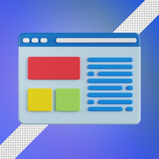 3D-Darstellung der Website