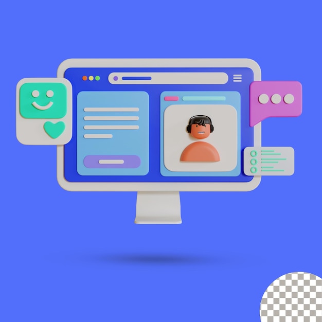 3D-Darstellung der Website