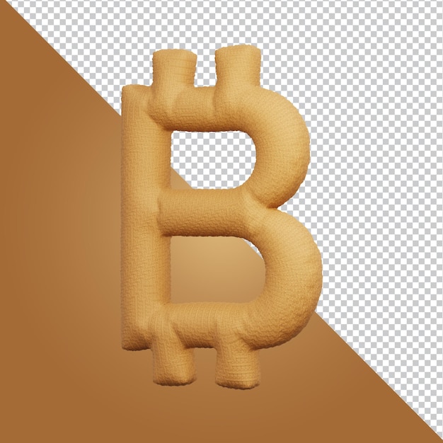 3D-Darstellung des Alphabet-Bitcoin-Symbols isoliert