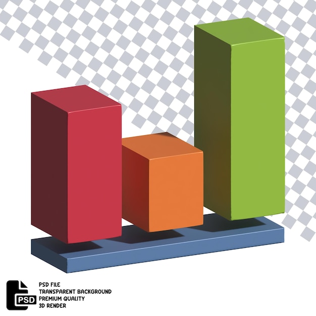 PSD 3d-darstellung des balkendiagramms