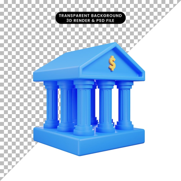 3d-darstellung des banking-icon-architekturgebäudes 3d-rendering