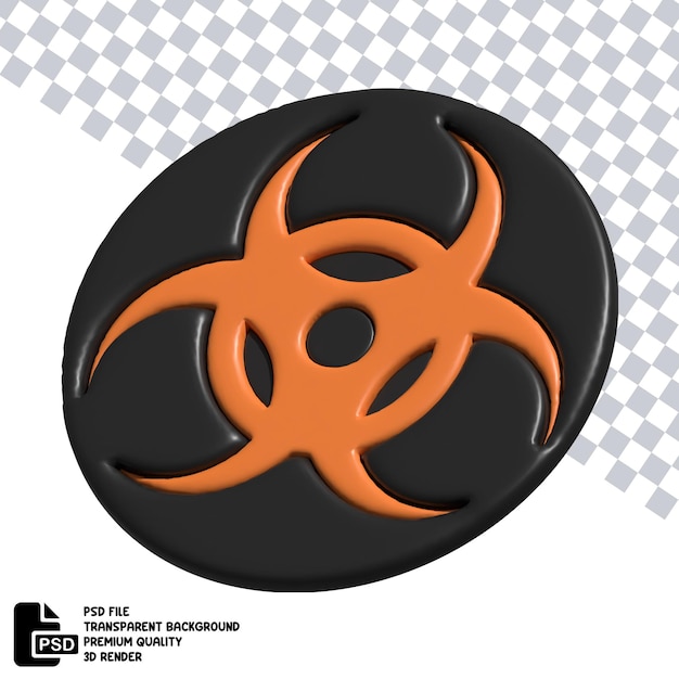 PSD 3d-darstellung des biohazard-symbols