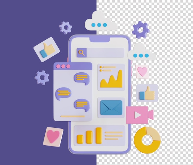 3D-Darstellung des digitalen Marketings