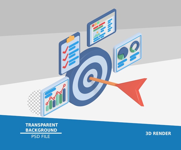 3d-darstellung des digitalen marketings