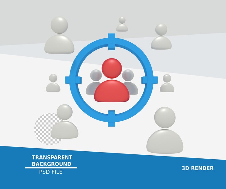 PSD 3d-darstellung des digitalen marketingziels
