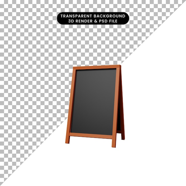 3D-Darstellung des einfachen Objektzeichenrestaurants