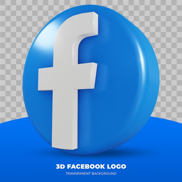 PSD 3d-darstellung des facebook-logos isoliert