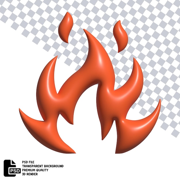 PSD 3d-darstellung des feuers