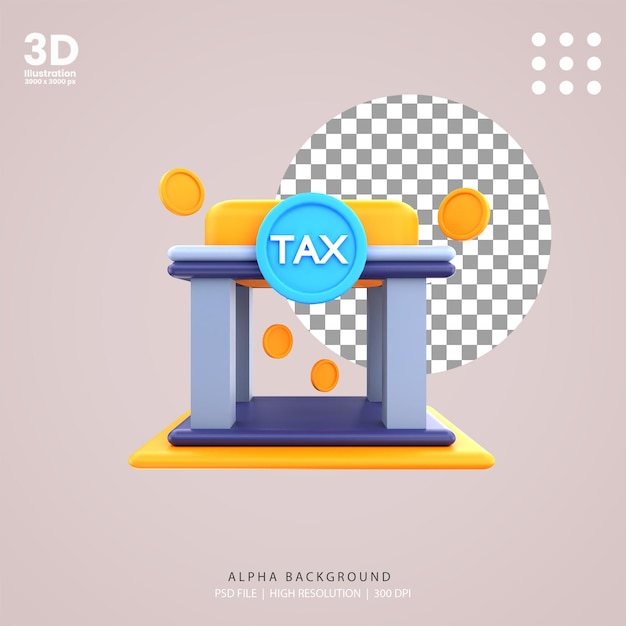 PSD 3d-darstellung des finanzamts