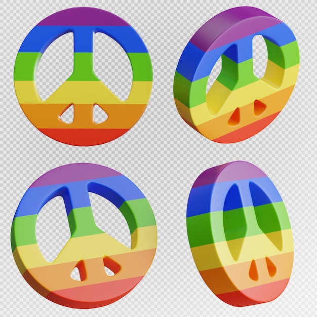 3D-Darstellung des Friedens-Regenbogenpride-Monatskonzepts