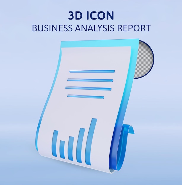 PSD 3d-darstellung des geschäftsanalyseberichts