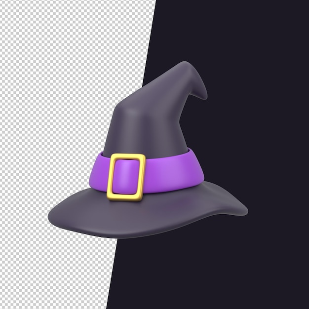 PSD 3d-darstellung des hexenhut-halloween-symbols psd