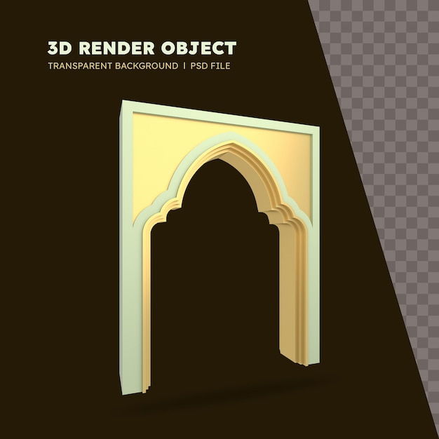 PSD 3d-darstellung des islamischen tors