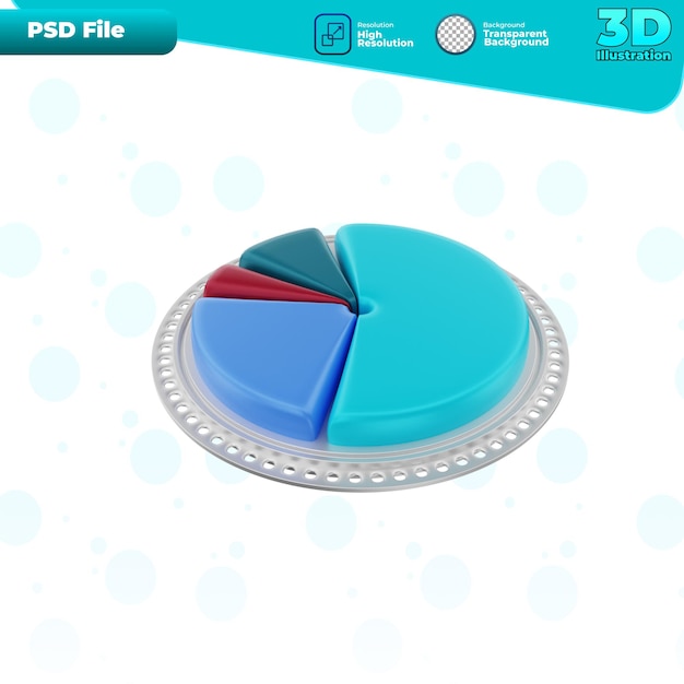 PSD 3d-darstellung des kreisdiagramm-symbols