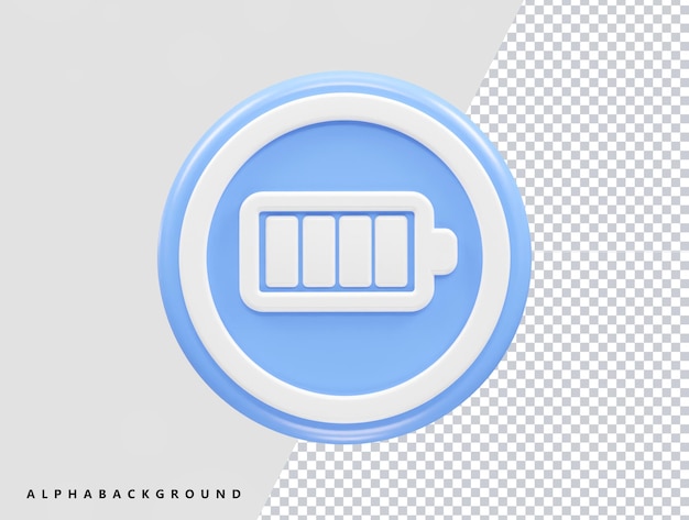 3d-darstellung des ladesymbols für den akku