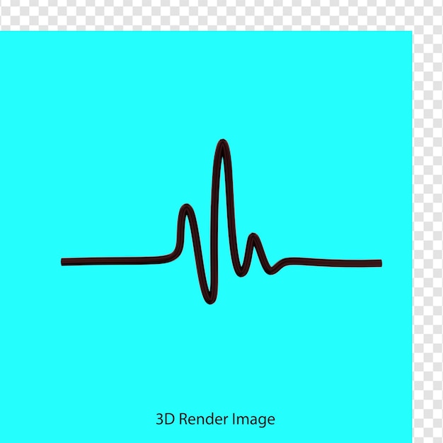 3D-Darstellung des medizinischen Symbols für die Herzfrequenz
