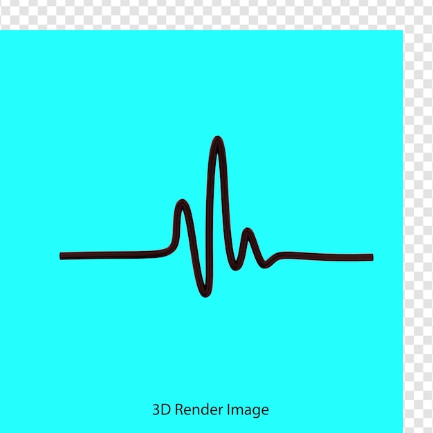 PSD 3d-darstellung des medizinischen symbols für die herzfrequenz