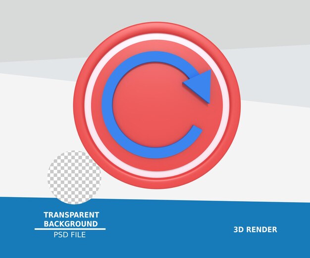 PSD 3d-darstellung des neuladesymbols