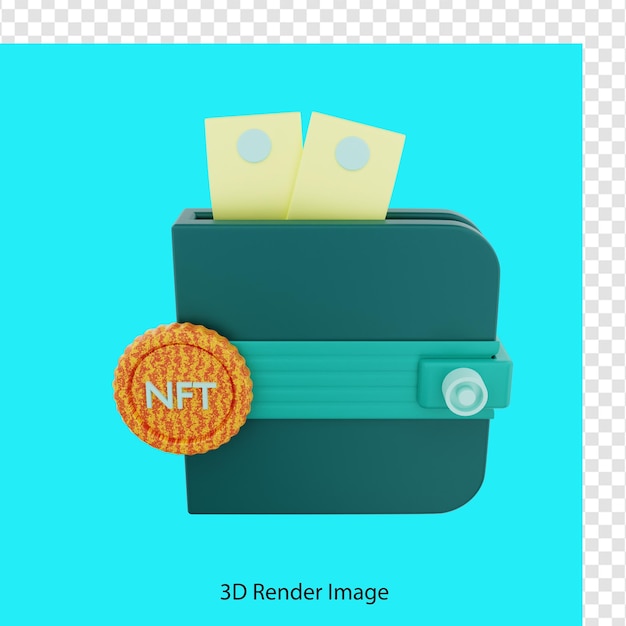 3d-darstellung des nft-wallet-symbols