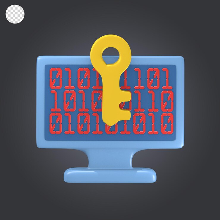 PSD 3d-darstellung des niedlichen symbols für die illustration der cyber-sicherheit fehlerhaftes internet-passwort