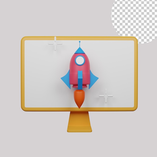 3D-Darstellung des Online-Starts