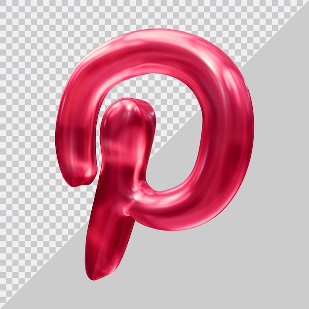 3d-darstellung des pinterest-icon-social-media-konzepts