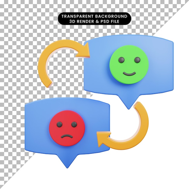3D-Darstellung des Rating-Feedback-Gesichtssymbols 3D-Rendering