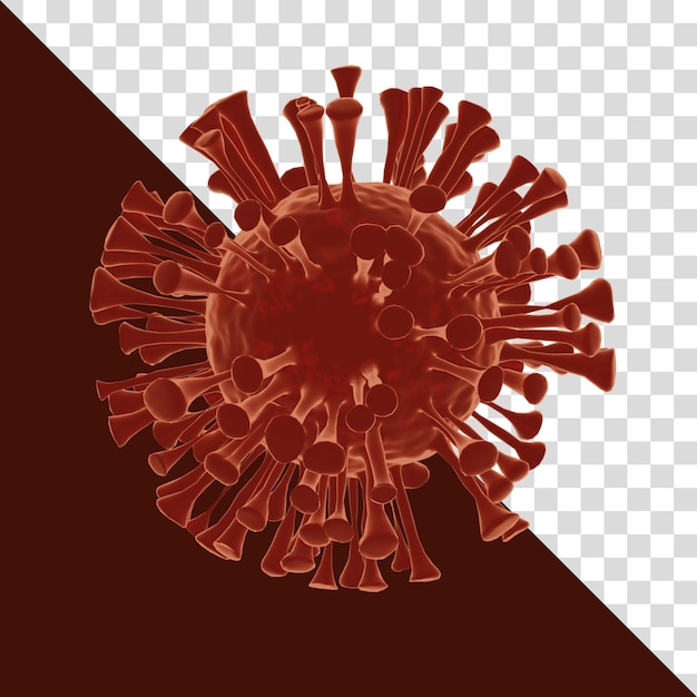 3D-Darstellung des roten Coronavirus