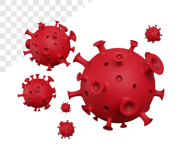 3D-Darstellung des roten Virus