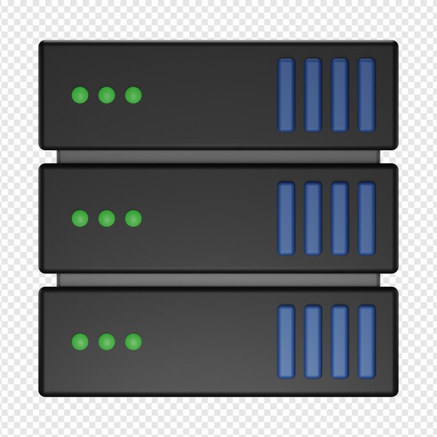 PSD 3d-darstellung des serversymbols psd