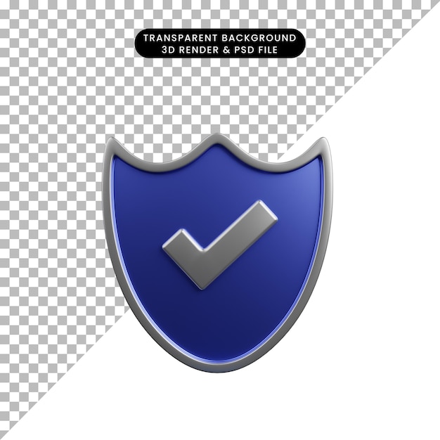 3D-Darstellung des Sicherheitskonzeptschildes mit Checklistensymbol