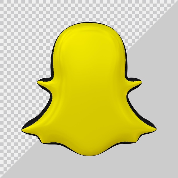 3D-Darstellung des Snapchat-Icon-Social-Media-Konzepts