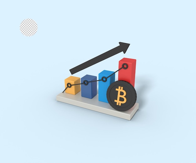 3D-Darstellung des Statistik-Bitcoin-Diagramms