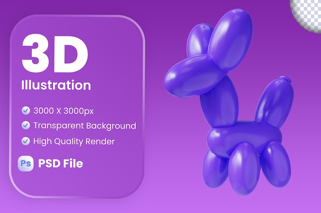 3D-Darstellung des Tierballons