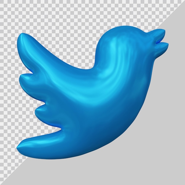 3D-Darstellung des Twitter-Icon-Social-Media-Konzepts