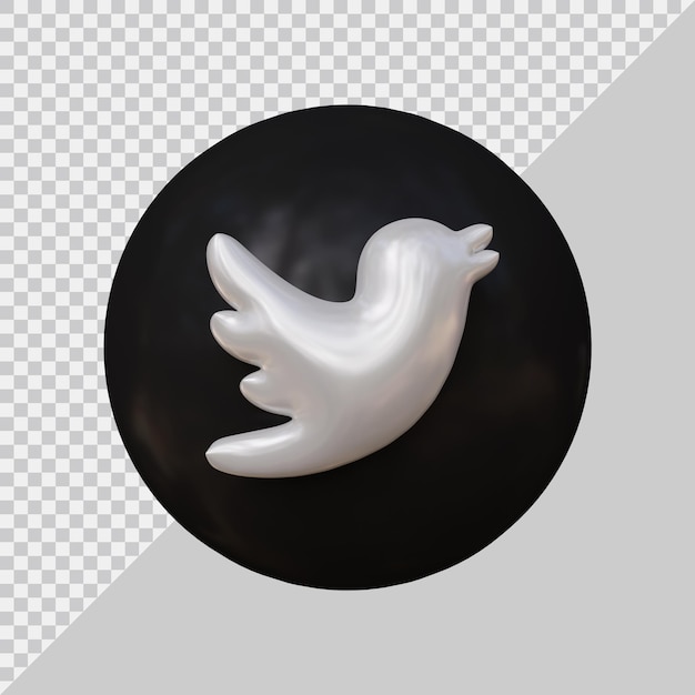 3D-Darstellung des Twitter-Icon-Social-Media-Konzepts