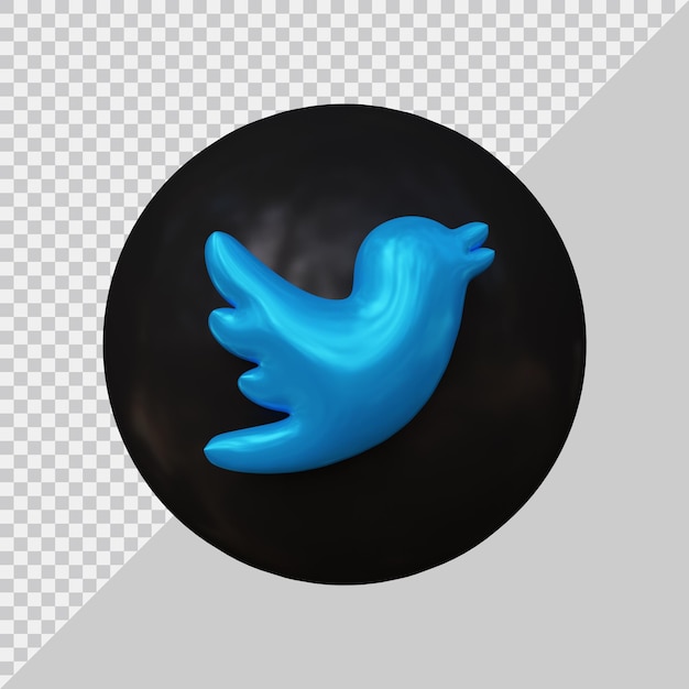 3D-Darstellung des Twitter-Icon-Social-Media-Konzepts