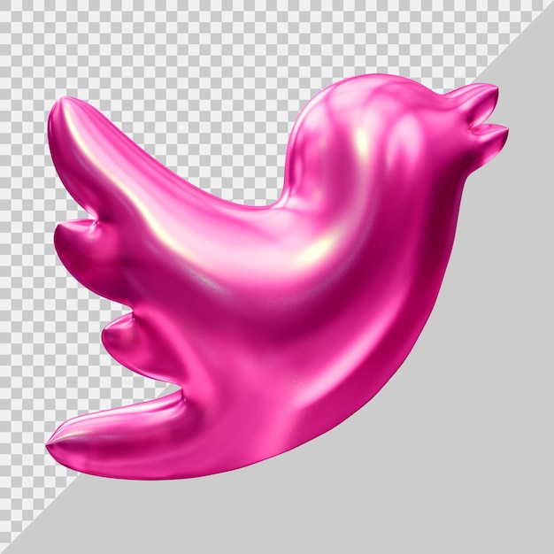 3d-darstellung des twitter-icon-social-media-konzepts