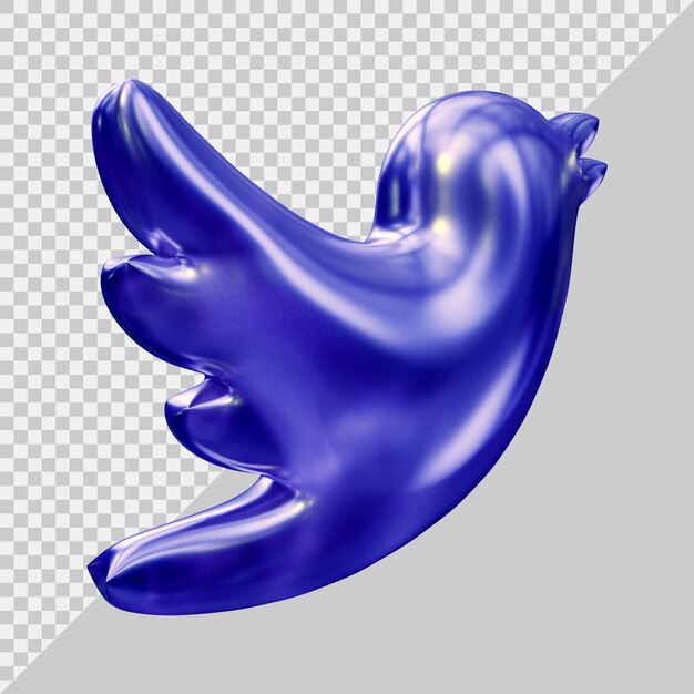 3D-Darstellung des Twitter-Icon-Social-Media-Konzepts