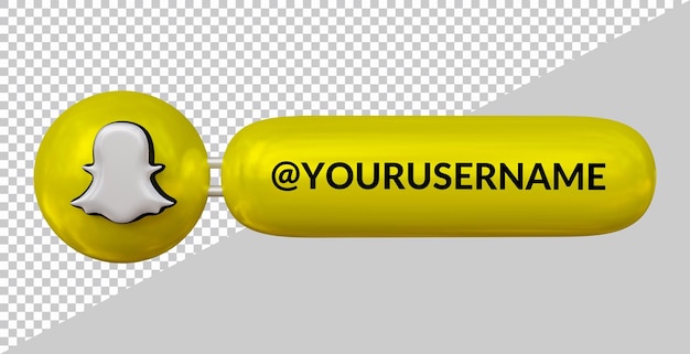 3D-Darstellung des unteren Drittels des Snapchat-Symbols