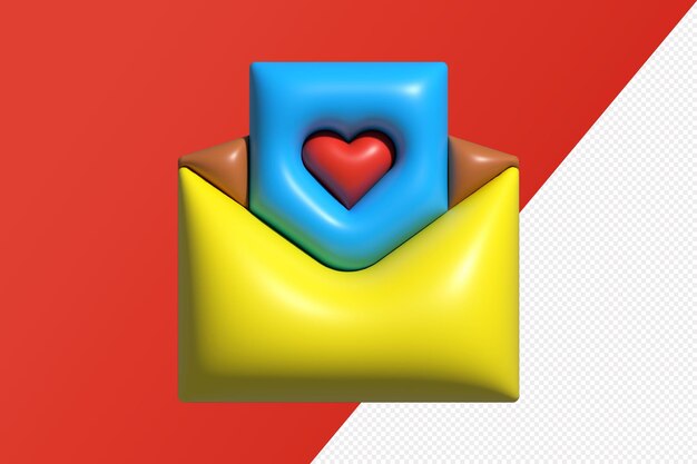 PSD 3d-darstellung des valentinstags