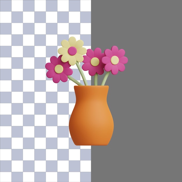 3D-Darstellung des Vasensymbols für den Innenbereich des Hauses