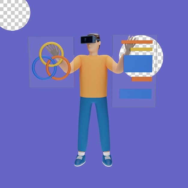 3D-Darstellung des Virtual-Reality-Headset-Konzepts